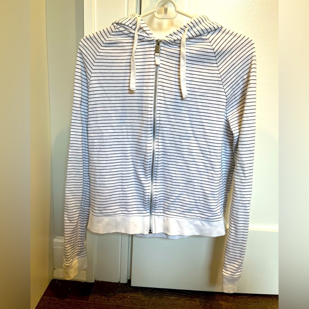 Topshop zip up striped sweatshirt. Worn once